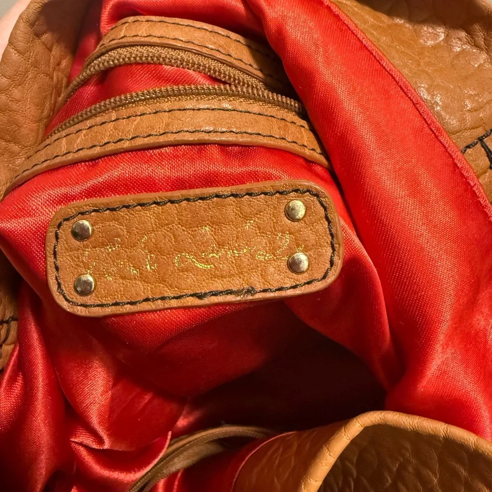 Kate Landry Brown Leather Hobo Bag with Textured Finish - Picture 12 of 12